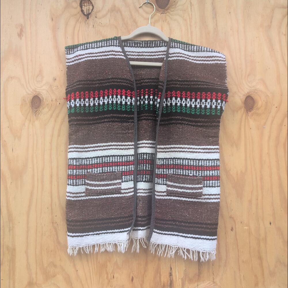 Southwestern Blanket Poncho Vest Halloween Thanksgiving Costume Adult Medium